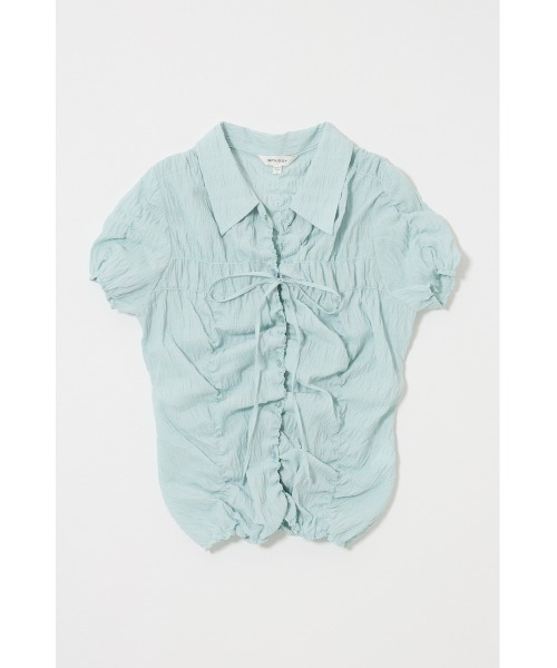 セットアップ対応】SHIRRING RIBBON シャツ（シャツ/ブラウス