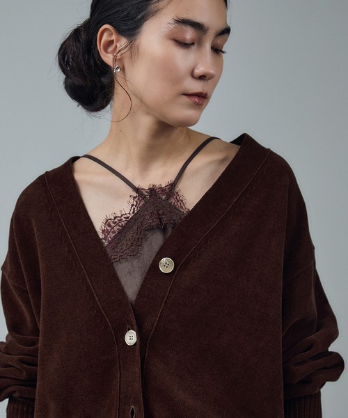 Vネックカーディガン-CreamyCotton /クリーミーコットン