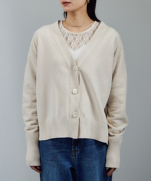 【新品】Vネックカーディガン-CreamyCotton /クリーミーコットン- Vネックカーディガン-CreamyCotton /クリーミーコットン