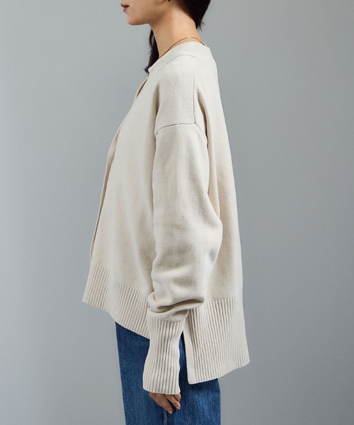 Vネックカーディガン-CreamyCotton /クリーミーコットン