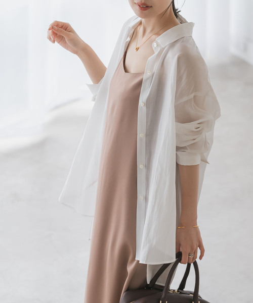 NOBLE シルキーコットンプレーンシャツ