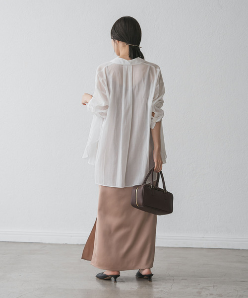Noble シャツ　シルキーコットンカラーシャツ Noble（ノーブル）の「シルキーコットンスプリングカラーシャツ