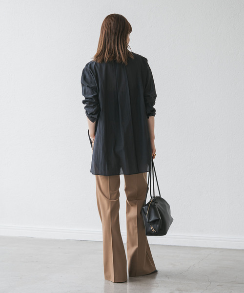 NOBLE シルキーコットンプレーンシャツ