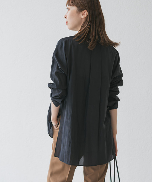 Noble【洗える】シルキーコットンプレーンシャツ セール 30%OFF】【洗える】シルキーコットンプレーンシャツ