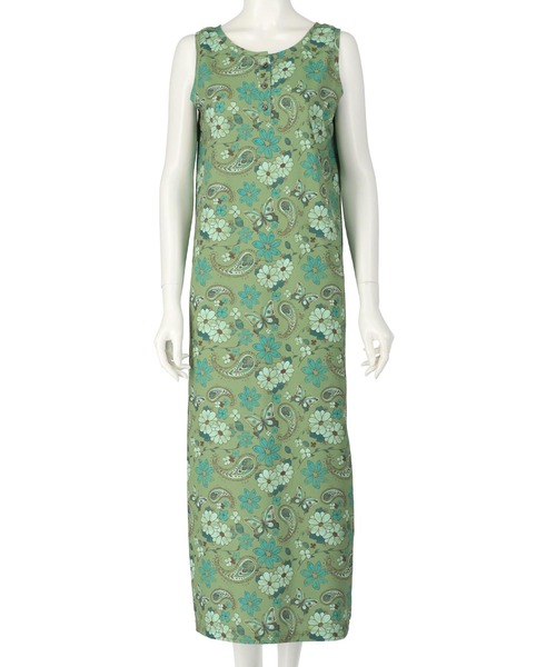 anap mimpi（アナップミンピ）の「レトロフラワー ワッフル ヘンリーネック ロング ワンピース（ワンピース・レディース・オレンジ/ミント・FREE）」の11枚目の写真