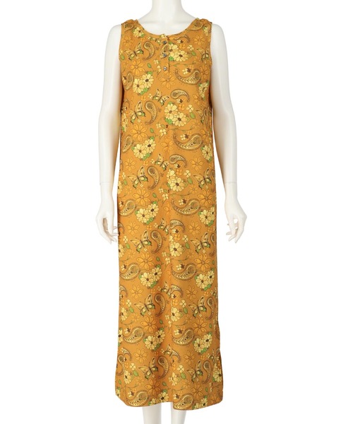 anap mimpi（アナップミンピ）の「レトロフラワー ワッフル ヘンリーネック ロング ワンピース（ワンピース・レディース・オレンジ/ミント・FREE）」の12枚目の写真