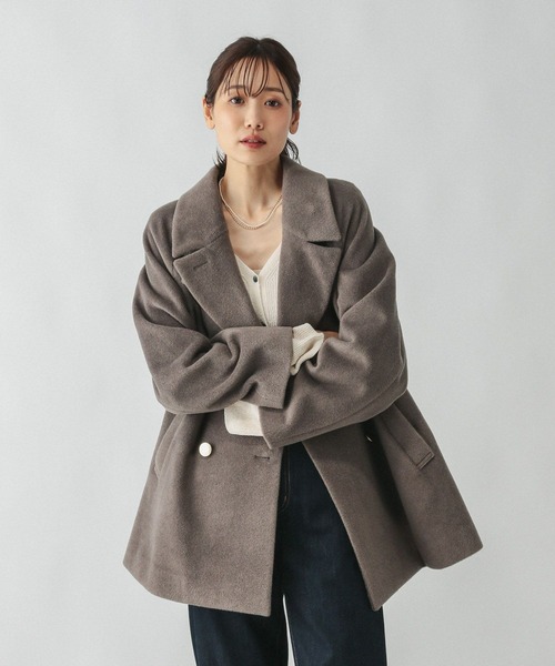 セール】軽やかストレッチ襟2WAYミドルコート/499658（チェスター