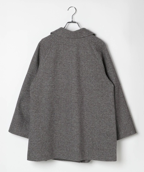 エクラ　ストレッチ一枚仕立てコート　黒　ミドル丈 She's Closet ステンカラーコート コート 2WAYミドル丈Aライン