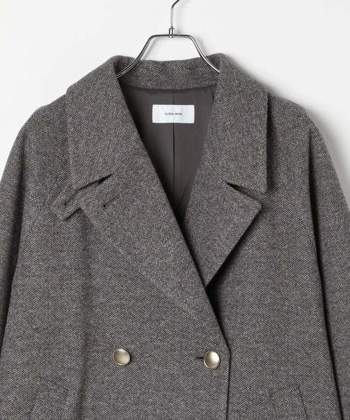 軽やかストレッチ襟2WAYミドルコート/499658（チェスターコート