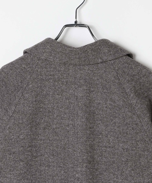 GLOBAL WORK（グローバルワーク）の「軽やかストレッチ襟2WAYミドルコート/499658（チェスターコート・レディース・チェック/グレー系4/ブラウン系7/ブラウン系8/ネイビー・SMALL/MEDIUM/LARGE）」の10枚目の写真