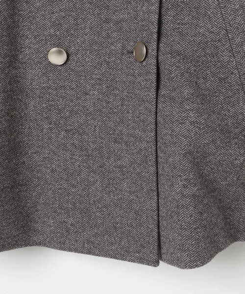 GLOBAL WORK（グローバルワーク）の「軽やかストレッチ襟2WAYミドルコート/499658（チェスターコート・レディース・チェック/グレー系4/ブラウン系7/ブラウン系8/ネイビー・SMALL/MEDIUM/LARGE）」の13枚目の写真