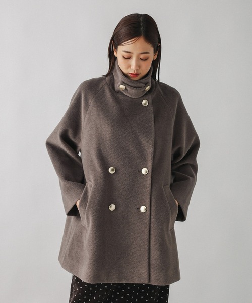 セール】軽やかストレッチ襟2WAYミドルコート/499658（チェスター