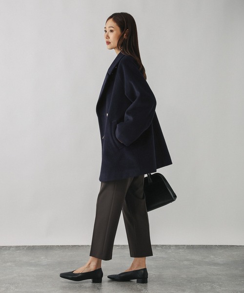 セール】軽やかストレッチ襟2WAYミドルコート/499658（チェスター