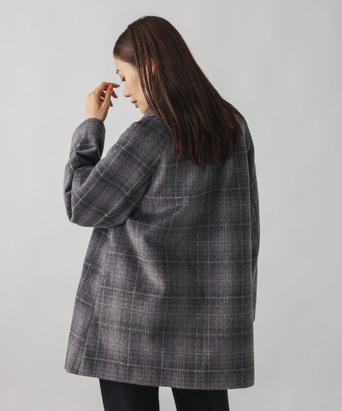 軽やかストレッチ襟2WAYミドルコート/499658（チェスターコート