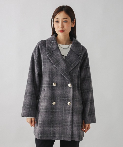 軽やかストレッチ襟2WAYミドルコート/499658（チェスターコート