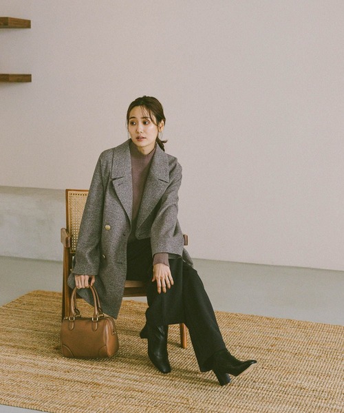 軽やかストレッチ襟2WAYミドルコート/499658（チェスターコート