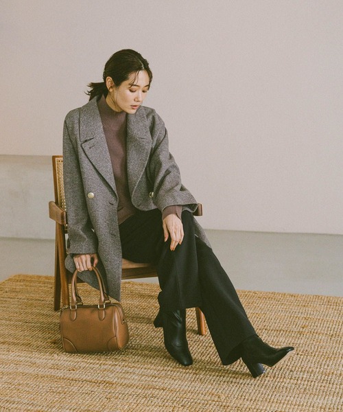 セール】軽やかストレッチ襟2WAYミドルコート/499658（チェスター