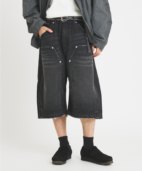 JOURNAL STANDARD(ジャーナルスタンダード)の「ダブル ニー バギー ショーツ(その他パンツ・メンズ・ブラック/ブルー系その他・MEDIUM/LARGE)」の2枚目の写真