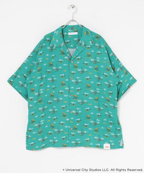 SENSE OF PLACE by URBAN RESEARCH（センスオブプレイスバイアーバンリサーチ）の「『別注』JAWS×SENSE OF PLACE　総柄オープンカラーシャツ（シャツ/ブラウス・メンズ・アイボリー/ブルー/グリーン・MEDIUM/LARGE）」の16枚目の写真