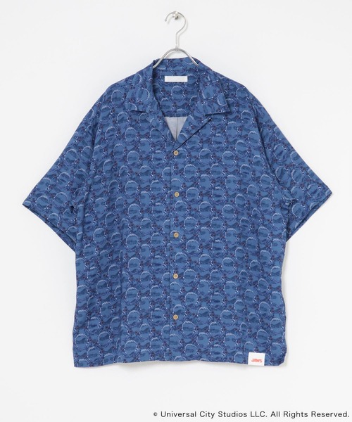 SENSE OF PLACE by URBAN RESEARCH（センスオブプレイスバイアーバンリサーチ）の「『別注』JAWS×SENSE OF PLACE　総柄オープンカラーシャツ（シャツ/ブラウス・メンズ・アイボリー/ブルー/グリーン・MEDIUM/LARGE）」の14枚目の写真