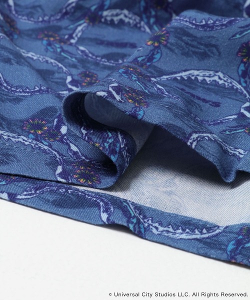 SENSE OF PLACE by URBAN RESEARCH（センスオブプレイスバイアーバンリサーチ）の「『別注』JAWS×SENSE OF PLACE　総柄オープンカラーシャツ（シャツ/ブラウス・メンズ・アイボリー/ブルー/グリーン・MEDIUM/LARGE）」の11枚目の写真