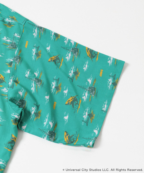 SENSE OF PLACE by URBAN RESEARCH（センスオブプレイスバイアーバンリサーチ）の「『別注』JAWS×SENSE OF PLACE　総柄オープンカラーシャツ（シャツ/ブラウス・メンズ・アイボリー/ブルー/グリーン・MEDIUM/LARGE）」の9枚目の写真