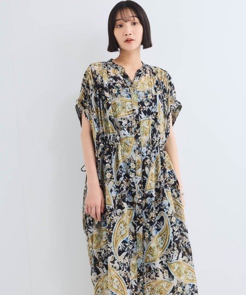 VICKY（ビッキー）の「ペイズリーガラスモックシャツワンピース≪手洗い可能≫（シャツワンピース・レディース・ベージュ系その他/ブラック系その他・M）」の3枚目の写真