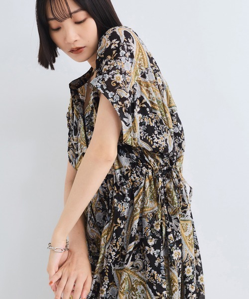 VICKY（ビッキー）の「ペイズリーガラスモックシャツワンピース≪手洗い可能≫（シャツワンピース・レディース・ベージュ系その他/ブラック系その他・M）」の11枚目の写真