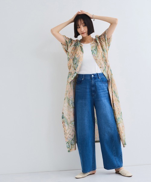 VICKY（ビッキー）の「ペイズリーガラスモックシャツワンピース≪手洗い可能≫（シャツワンピース・レディース・ベージュ系その他/ブラック系その他・M）」の14枚目の写真