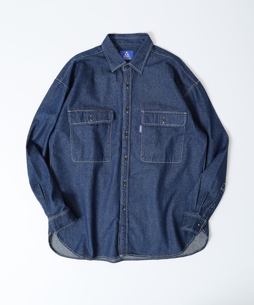 GERRY(ジェリー)の「GERRY ビッグシルエット デニム ワーク 長袖 シャツ(シャツ/ブラウス・メンズ・ネイビー/ブルー・L/LL/M)」の4枚目の写真