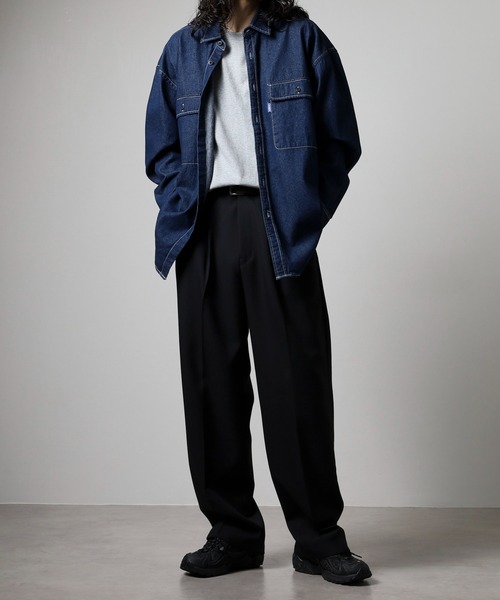GERRY(ジェリー)の「GERRY ビッグシルエット デニム ワーク 長袖 シャツ(シャツ/ブラウス・メンズ・ネイビー/ブルー・L/LL/M)」の19枚目の写真