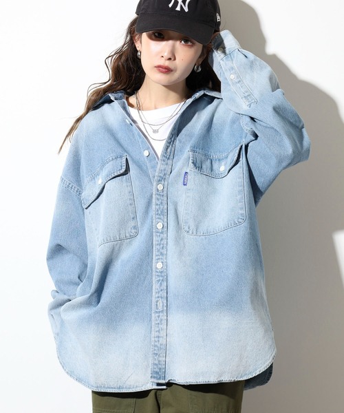 GERRY(ジェリー)の「GERRY ビッグシルエット デニム ワーク 長袖 シャツ(シャツ/ブラウス・メンズ・ネイビー/ブルー・L/LL/M)」の20枚目の写真