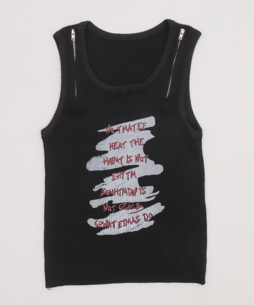 Figments（フィグメンツ）の「ZIPショルダーニットタンク（その他トップス・レディース・ブラック/ホワイト・FREE）」の14枚目の写真