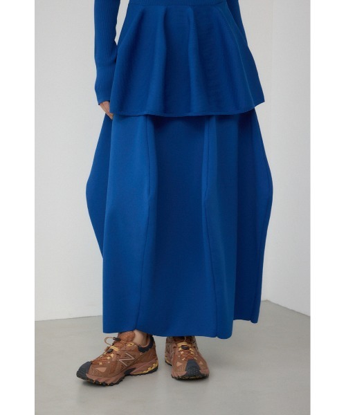 PLUS（プラス）の「【PLUS】コクーンパターンニットスカート（スカート・レディース・ダークブルー/ブラック/マジェンタ・MEDIUM/SMALL）」の2枚目の写真