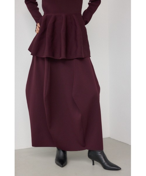 PLUS（プラス）の「【PLUS】コクーンパターンニットスカート（スカート・レディース・ダークブルー/ブラック/マジェンタ・MEDIUM/SMALL）」の3枚目の写真