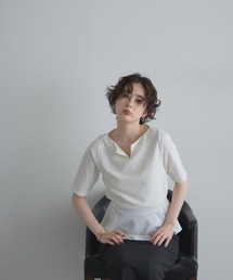 【ZOZO限定】わきこのコスメ部屋コラボ キーネックペプラムトップス