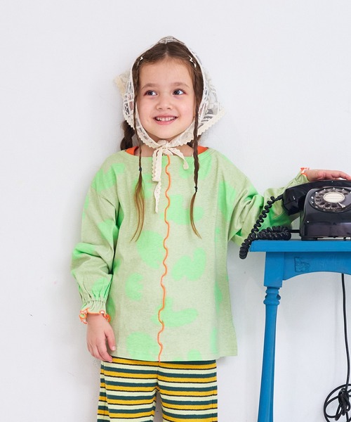 MARKEY'S（マーキーズ）の「総柄フレアスリーブカットソー（Tシャツ/カットソー・キッズ・パープル系その他/ライトグリーン/チャコール・80/90/100/110/120/130/140/150）」の18枚目の写真