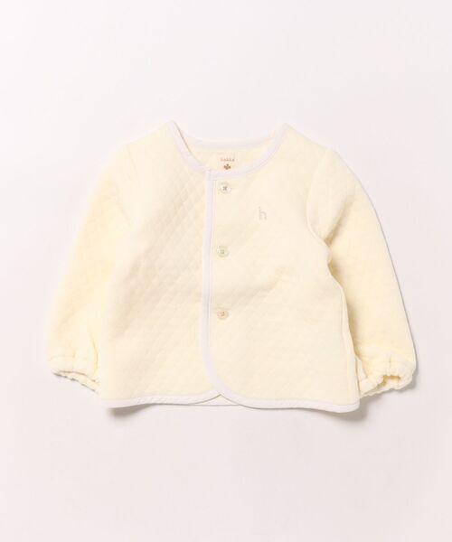 HAKKA BABY（ハッカベビー）の「[ベビー]キルトカーディガン（カーディガン/ボレロ・キッズ・キナリ/ホワイト・M）」の2枚目の写真