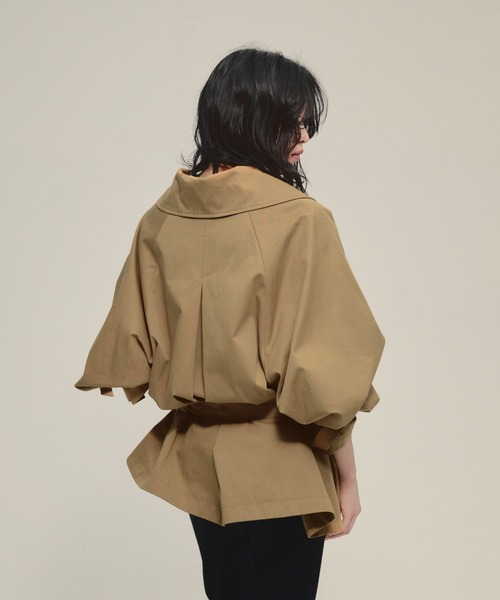 eL（エル）の「【eL】Short Trench Coat/586796（トレンチコート・レディース・ネイビー/ダークベージュ・FREE）」の11枚目の写真