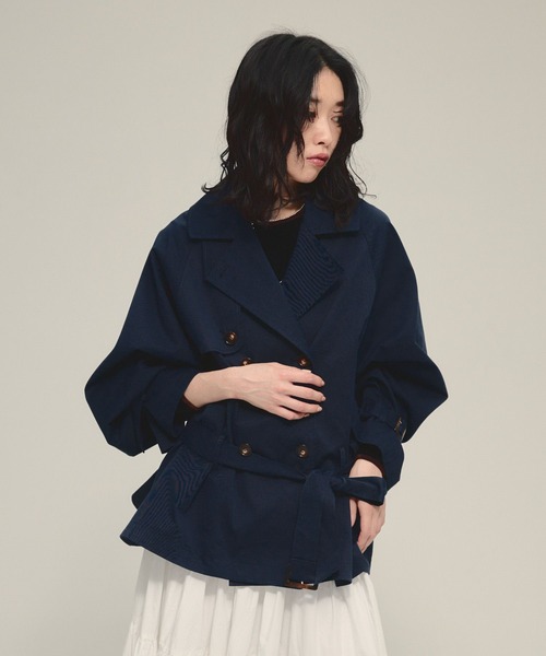ネイビー　deres short coat コート ネイビー deres short coat コート