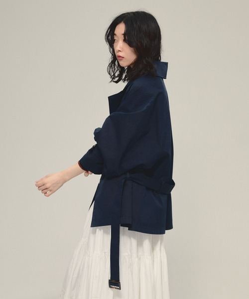 eL（エル）の「【eL】Short Trench Coat/586796（トレンチコート・レディース・ネイビー/ダークベージュ・FREE）」の15枚目の写真