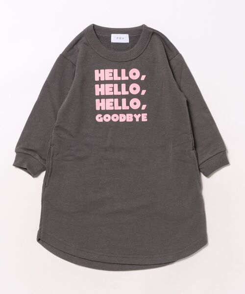FOV（フォブ）の「フォブ HELLO スウェットワンピース（ワンピース・キッズ・チャコールグレー/アッシュグレー/ブラック・XL/L/M/S）」の7枚目の写真