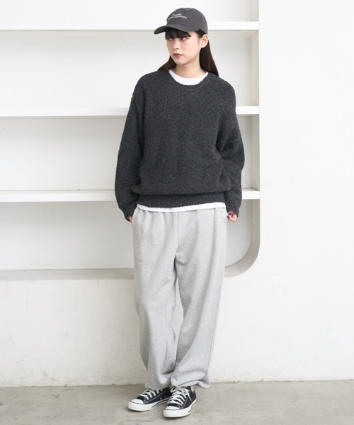 flaner(フラネ)の「Loose boucle knit / ルーズブークレニット(ニット/セーター・レディース・チャコールグレー/ブラウン・MEDIUM/LARGE)」の15枚目の写真