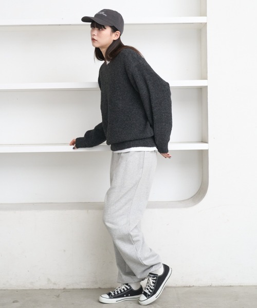 flaner(フラネ)の「Loose boucle knit / ルーズブークレニット(ニット/セーター・レディース・チャコールグレー/ブラウン・MEDIUM/LARGE)」の17枚目の写真