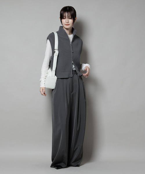 ダブルジップアップドライバーズニットベスト（ベスト）｜NANO