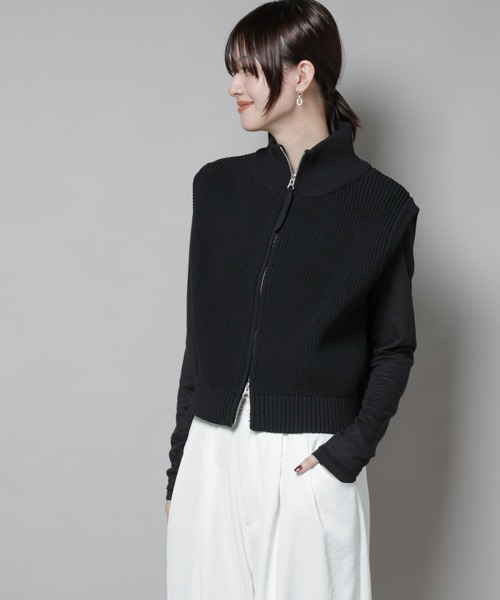 ダブルジップアップドライバーズニットベスト（ベスト）｜NANO