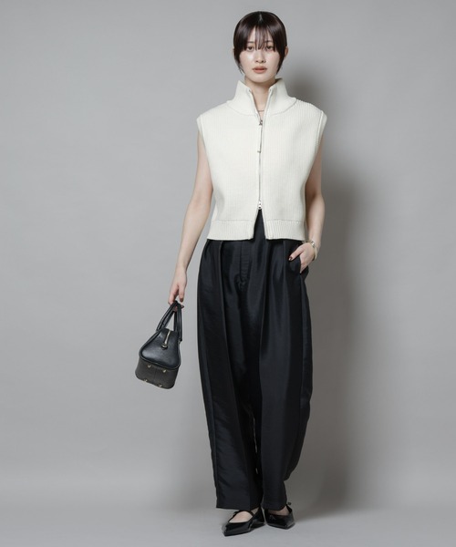 NANO universe（ナノユニバース）の「ダブルジップアップドライバーズニットベスト（ベスト・レディース・グレー/ホワイト/ブラック・FREE）」の16枚目の写真