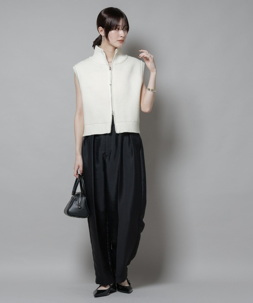 NANO universe（ナノユニバース）の「ダブルジップアップドライバーズニットベスト（ベスト・レディース・グレー/ホワイト/ブラック・FREE）」の17枚目の写真