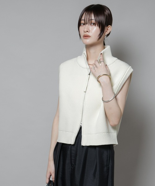 ダブルジップアップドライバーズニットベスト（ベスト）｜NANO