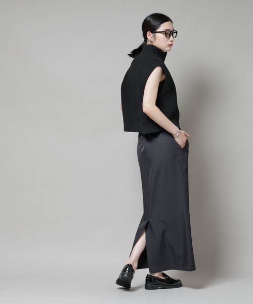 NANO universe（ナノユニバース）の「ダブルジップアップドライバーズニットベスト（ベスト・レディース・グレー/ホワイト/ブラック・FREE）」の7枚目の写真